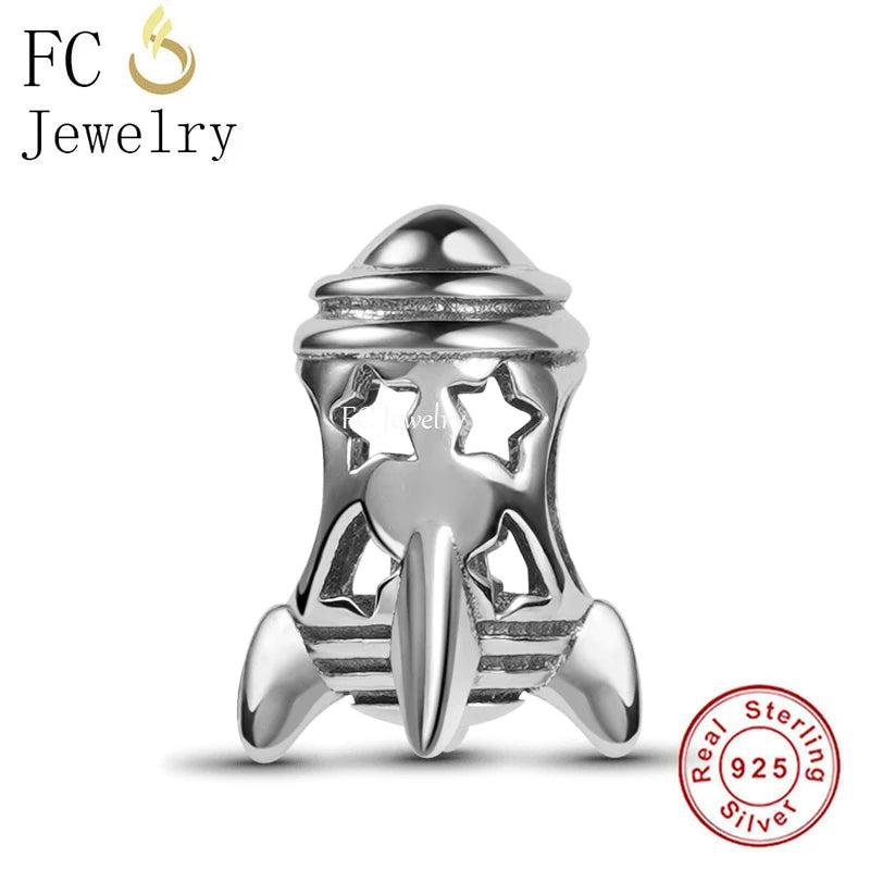 925 Silver Star Bullet Rocket Bead for Charm Bracelet