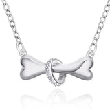 925 Silver Creativity Bone Pendant Necklace Wedding Engagement Party Charm