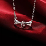 925 Silver Creativity Bone Pendant Necklace Wedding Engagement Party Charm