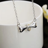 925 Silver Creativity Bone Pendant Necklace Wedding Engagement Party Charm