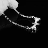 925 Silver Creativity Bone Pendant Necklace Wedding Engagement Party Charm