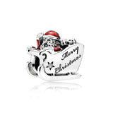 Sterling Silver Charm Christmas Series Snowman House DIY Stone for Women