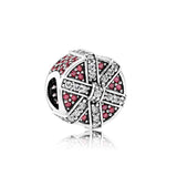 Sterling Silver Charm Christmas Series Snowman House DIY Stone for Women