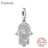 925 Silver Hand of Fatima Chakra Bracelet Charm Bead
