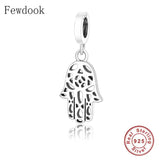 925 Silver Hand of Fatima Chakra Bracelet Charm Bead