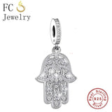 925 Silver Talisman Evil Eye Hand Bead Bracelet Charm