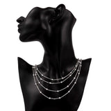 925 Sterling Silver Smooth Beads Necklace Wedding Charm Jewelry
