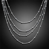 925 Sterling Silver Smooth Beads Necklace Wedding Charm Jewelry