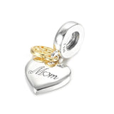 S925 Sterling Silver Family Tree & Heart Charm for Bracelet