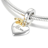S925 Sterling Silver Family Tree & Heart Charm for Bracelet