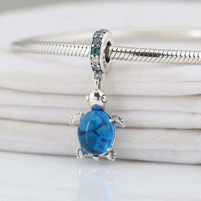 S925 Silver Turtle Pendant Charm for Bracelet Bangle, DIY Jewelry