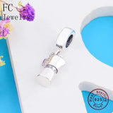 925 Silver Coffee Machine Cup Charm Bracelet Bead Pendant
