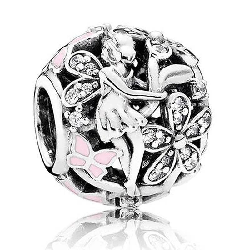 S925 Silver Openwork Dazzling Daisy Fairy Charm for Women Bracelet