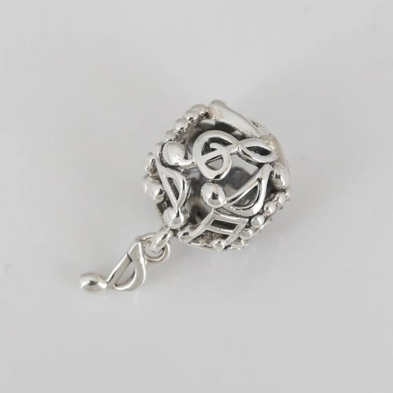 S925 Silver Music Treble Cle Dangle Charm for Women Bracelet