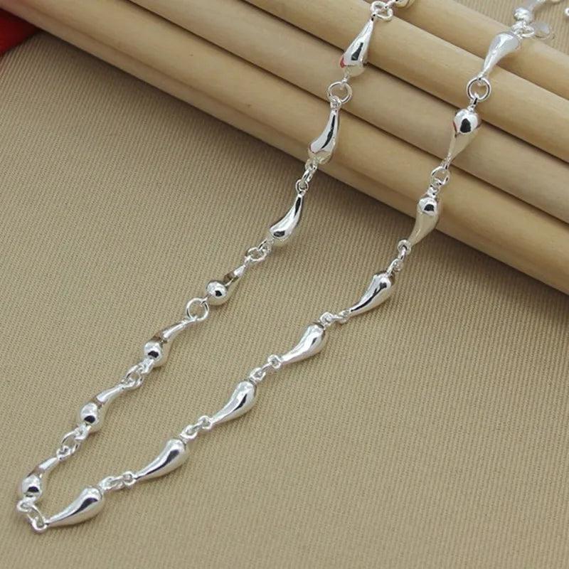 925 Silver Water Drop Necklace Charm Jewelry Wedding