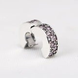 S925 Silver Shining Elegance Clips Charm Pink CZ