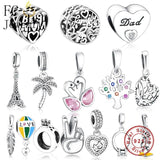 925 Silver Paris Eiffel Tower Pendant Bracelet Charms DIY Gift