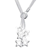 925 Silver Star Pendant Necklace Snake Chain Wedding Jewelry