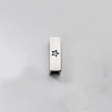 925 Sterling Silver Square Stars Moon Bead Charm for DIY Jewelry