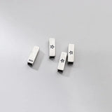 925 Sterling Silver Square Stars Moon Bead Charm for DIY Jewelry