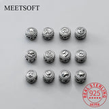 925 Sterling Silver Zodiac Animals Loose Bead DIY Jewelry Accessory