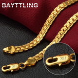 S925 Sterling Silver Gold/Silver 8/18/20/24 Inch Side Chain Necklace