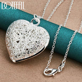 925 Silver Heart Pendant Necklace 18-30 Inch Snake Chain Jewelry