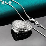 925 Silver Heart Pendant Necklace 18-30 Inch Snake Chain Jewelry