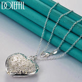 925 Silver Heart Pendant Necklace 18-30 Inch Snake Chain Jewelry