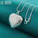 925 Silver Heart Pendant Necklace 18-30 Inch Snake Chain Jewelry