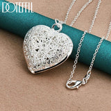 925 Silver Heart Pendant Necklace 18-30 Inch Snake Chain Jewelry