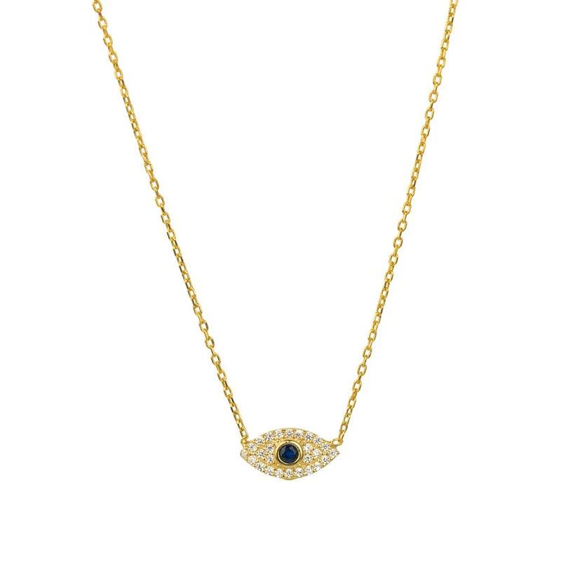 925 Silver Evil Eye Diamond Pendant Necklace for Women Girls Party Fine Jewelry