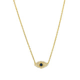 925 Silver Evil Eye Diamond Pendant Necklace for Women Girls Party Fine Jewelry