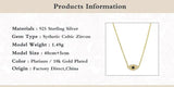 925 Silver Evil Eye Diamond Pendant Necklace for Women Girls Party Fine Jewelry