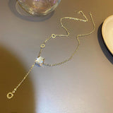 Circle Opal Women Necklace 14K Micro Zircon Choker Gift