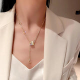 Circle Opal Women Necklace 14K Micro Zircon Choker Gift