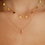 Colored Crystal 925 Sterling Silver Necklace For Women Zircon Clavicle Chain