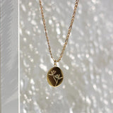 Strelitzia Pendant Necklace Plated Chain Flower Necklace