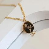 Strelitzia Pendant Necklace Plated Chain Flower Necklace