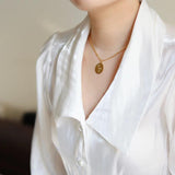 Strelitzia Pendant Necklace Plated Chain Flower Necklace