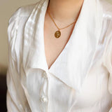 Strelitzia Pendant Necklace Plated Chain Flower Necklace