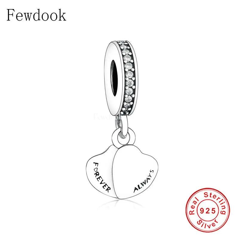 925 Silver Charm Bracelet Forever & Always Bead for Women