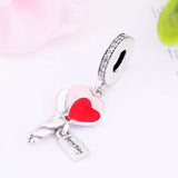 925 Silver Pan Charm Bracelet Be Happy Lock Hot Air Balloon key Bead