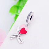 925 Silver Pan Charm Bracelet Be Happy Lock Hot Air Balloon key Bead