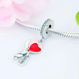 925 Silver Pan Charm Bracelet Be Happy Lock Hot Air Balloon key Bead