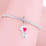 925 Silver Pan Charm Bracelet Be Happy Lock Hot Air Balloon key Bead