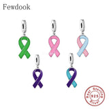 925 Silver Breast Cancer Health Awareness Charm Bracelet Bead