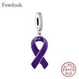 925 Silver Breast Cancer Health Awareness Charm Bracelet Bead