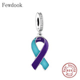 925 Silver Breast Cancer Health Awareness Charm Bracelet Bead