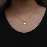 Minimalist Heart Charm Necklace Stainless Steel 18K Plated